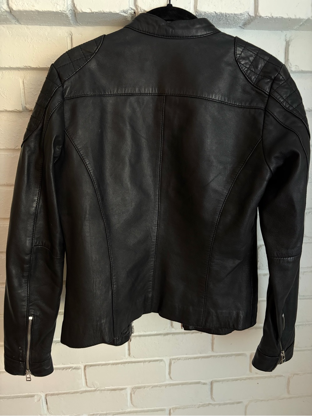 Black Leather Moto Jacket by Goosecraft - Picture 2 of 4